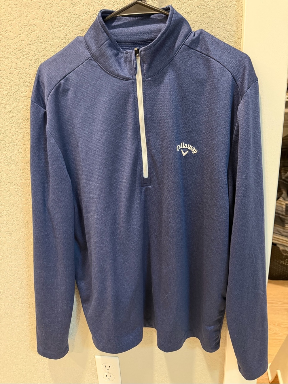 Callaway Men's Blue Half-Zip Performance Pullover with White Zipper